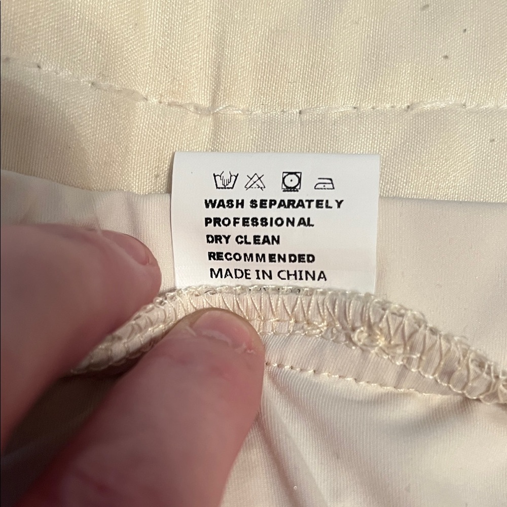 Elegant Gold Cream Adjustable Sides Mini Skirt with Sequins XXL - NWOT - Picture 13 of 15